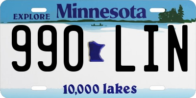 MN license plate 990LIN