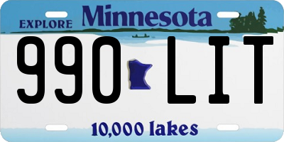 MN license plate 990LIT