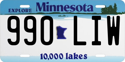 MN license plate 990LIW