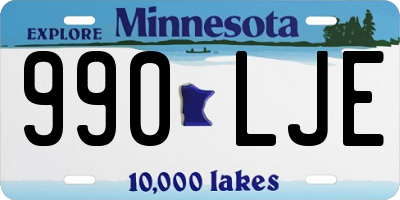 MN license plate 990LJE