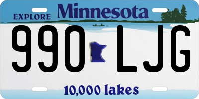 MN license plate 990LJG