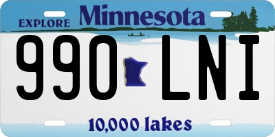 MN license plate 990LNI