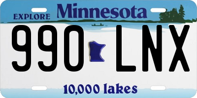 MN license plate 990LNX