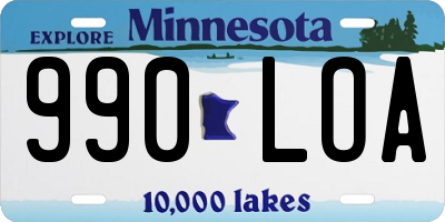 MN license plate 990LOA