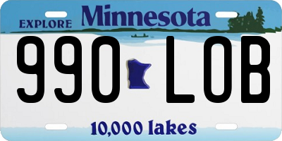 MN license plate 990LOB