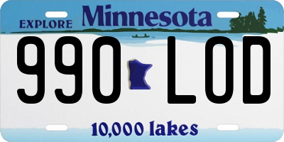 MN license plate 990LOD