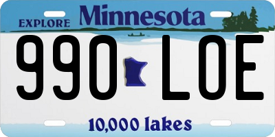 MN license plate 990LOE