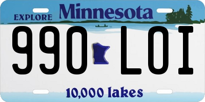 MN license plate 990LOI