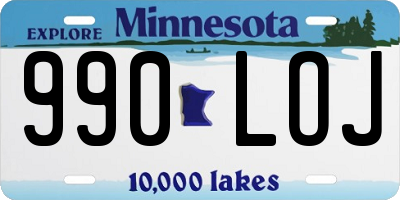 MN license plate 990LOJ