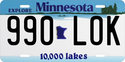MN license plate 990LOK