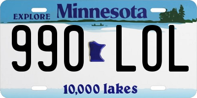 MN license plate 990LOL