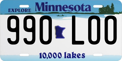 MN license plate 990LOO