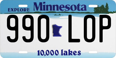 MN license plate 990LOP