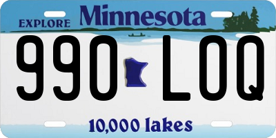MN license plate 990LOQ