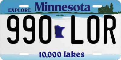MN license plate 990LOR