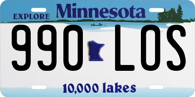 MN license plate 990LOS