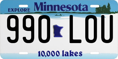 MN license plate 990LOU