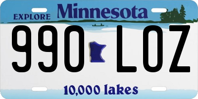 MN license plate 990LOZ