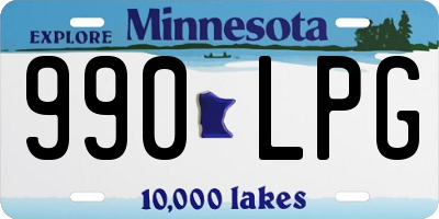 MN license plate 990LPG