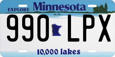 MN license plate 990LPX