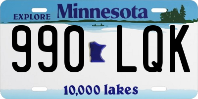 MN license plate 990LQK
