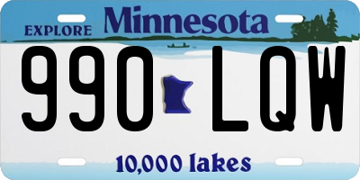 MN license plate 990LQW