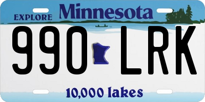 MN license plate 990LRK