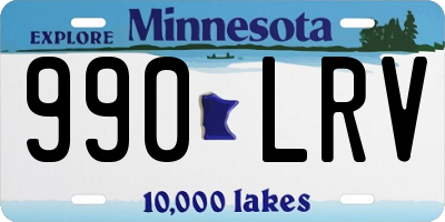 MN license plate 990LRV