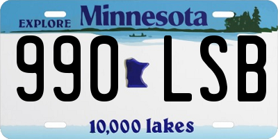 MN license plate 990LSB