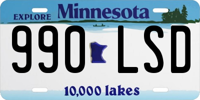 MN license plate 990LSD