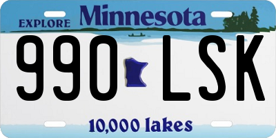 MN license plate 990LSK