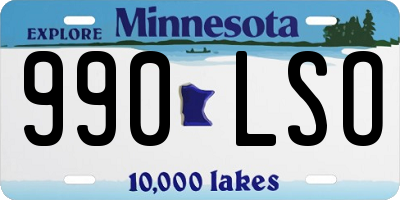 MN license plate 990LSO
