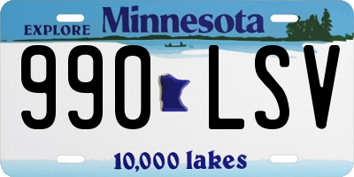MN license plate 990LSV