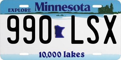 MN license plate 990LSX