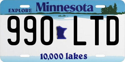 MN license plate 990LTD