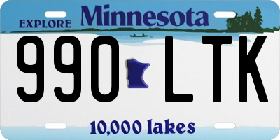 MN license plate 990LTK
