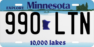 MN license plate 990LTN