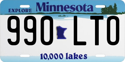 MN license plate 990LTO