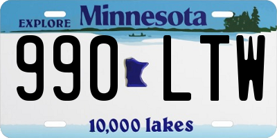 MN license plate 990LTW