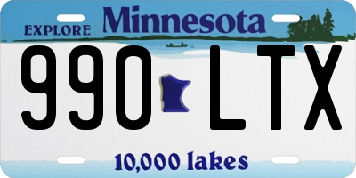 MN license plate 990LTX
