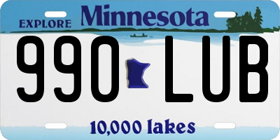 MN license plate 990LUB