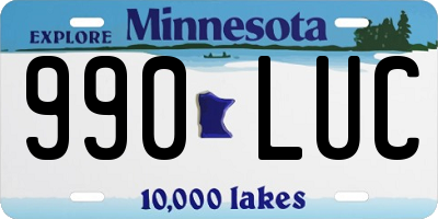 MN license plate 990LUC