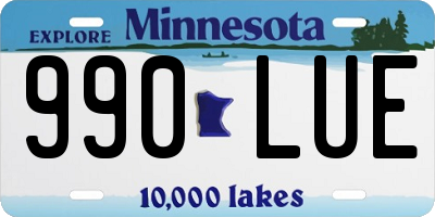 MN license plate 990LUE