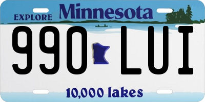 MN license plate 990LUI