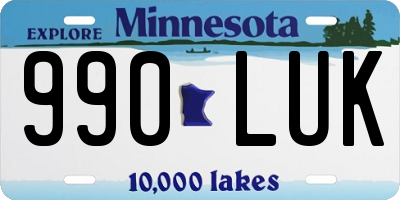 MN license plate 990LUK