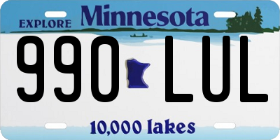 MN license plate 990LUL