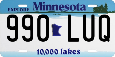 MN license plate 990LUQ