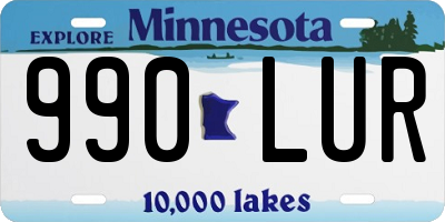 MN license plate 990LUR
