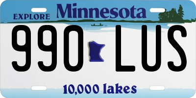 MN license plate 990LUS