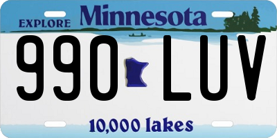 MN license plate 990LUV